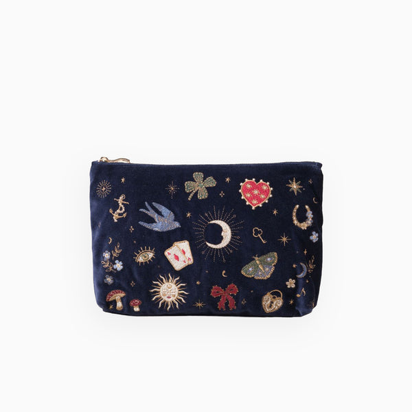 19211 - Cosmic Charms Velvet Everyday Pouch Navy