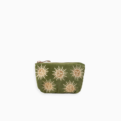 91340 - Sun Goddess Velvet Coin Purse Fern Green