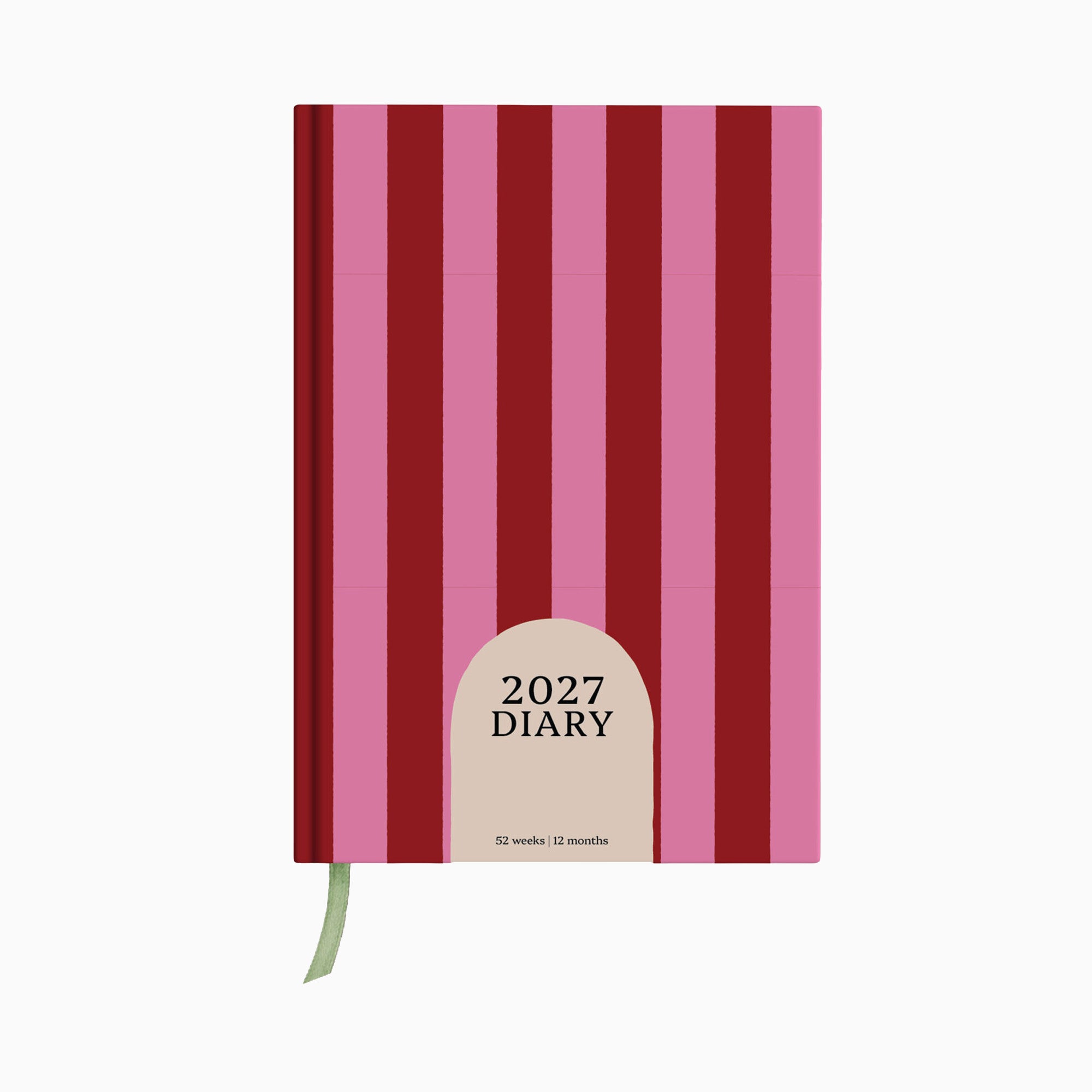 Diary-DIARY-A5-PNR - 2027 Pink & Red Stripe A5 Diary-Good Tuesday