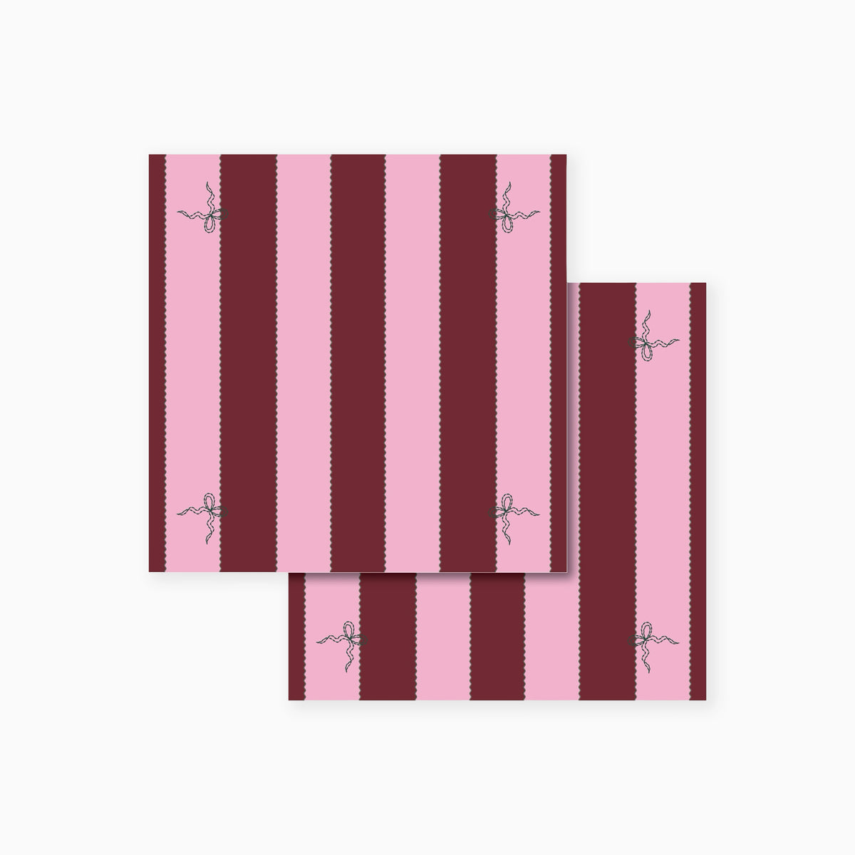 XNABST2 - Burgundy Stripe Printed Napkins Set Of 2