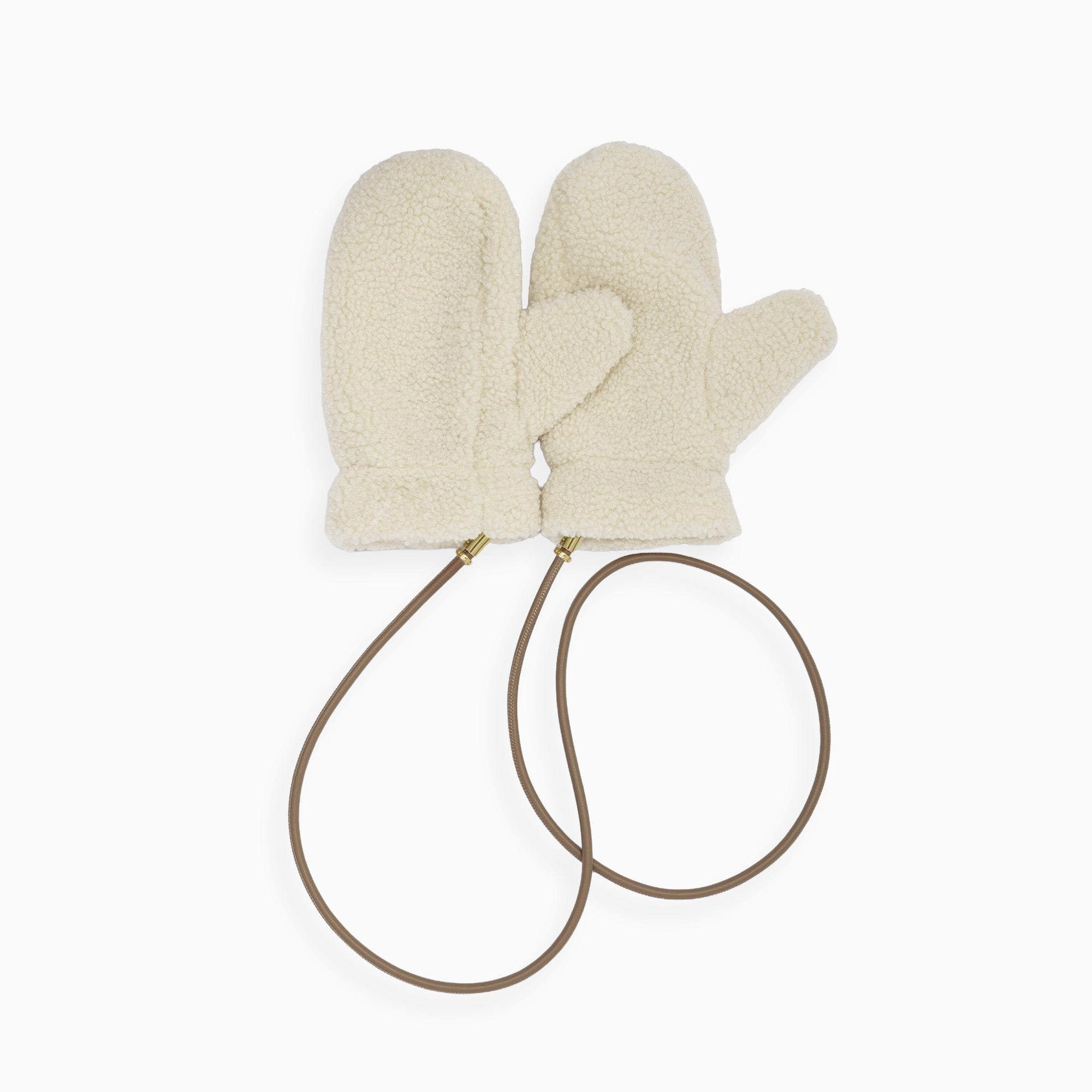 KLS711 - Corded Teddy Mittens in Cream