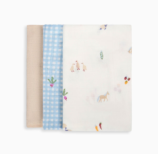 Organic Baby Muslins-MSQLFA - Little Farm Organic Baby Muslins-Avery Row
