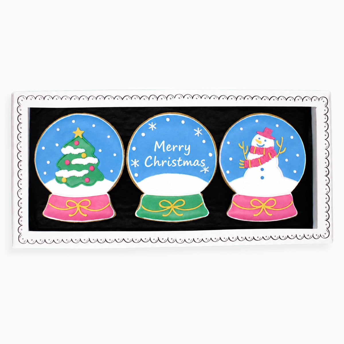 GICLSNOWGLOBES - Hand Iced Snow Globes Letterbox Biscuits