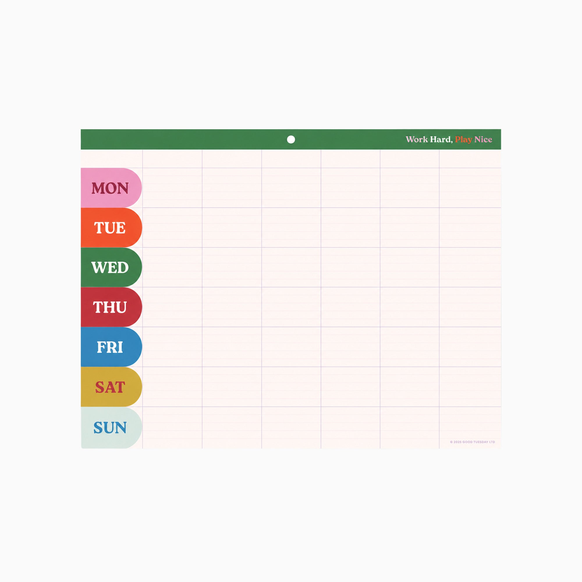 Planner-PAD-MON-WHPN-A4 - Work Hard, Play Nice Planner Pad-Good Tuesday