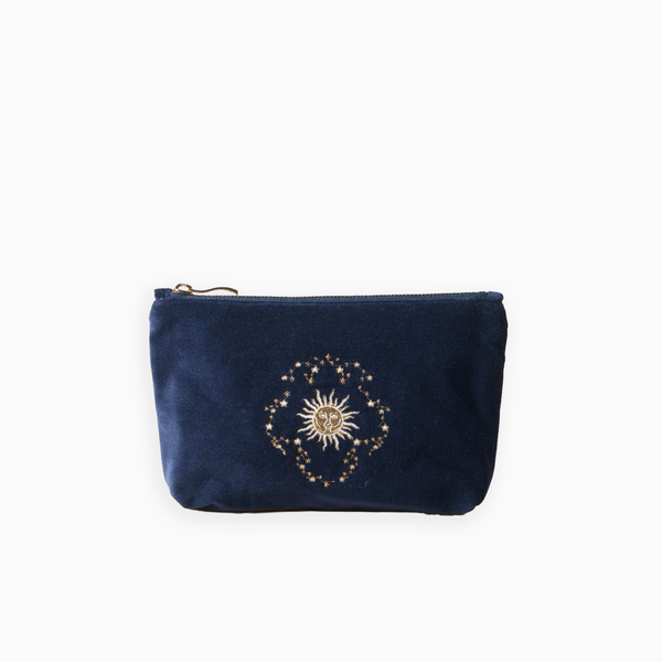 18993 - Celestial Sun & Moon Velvet Mini Pouch