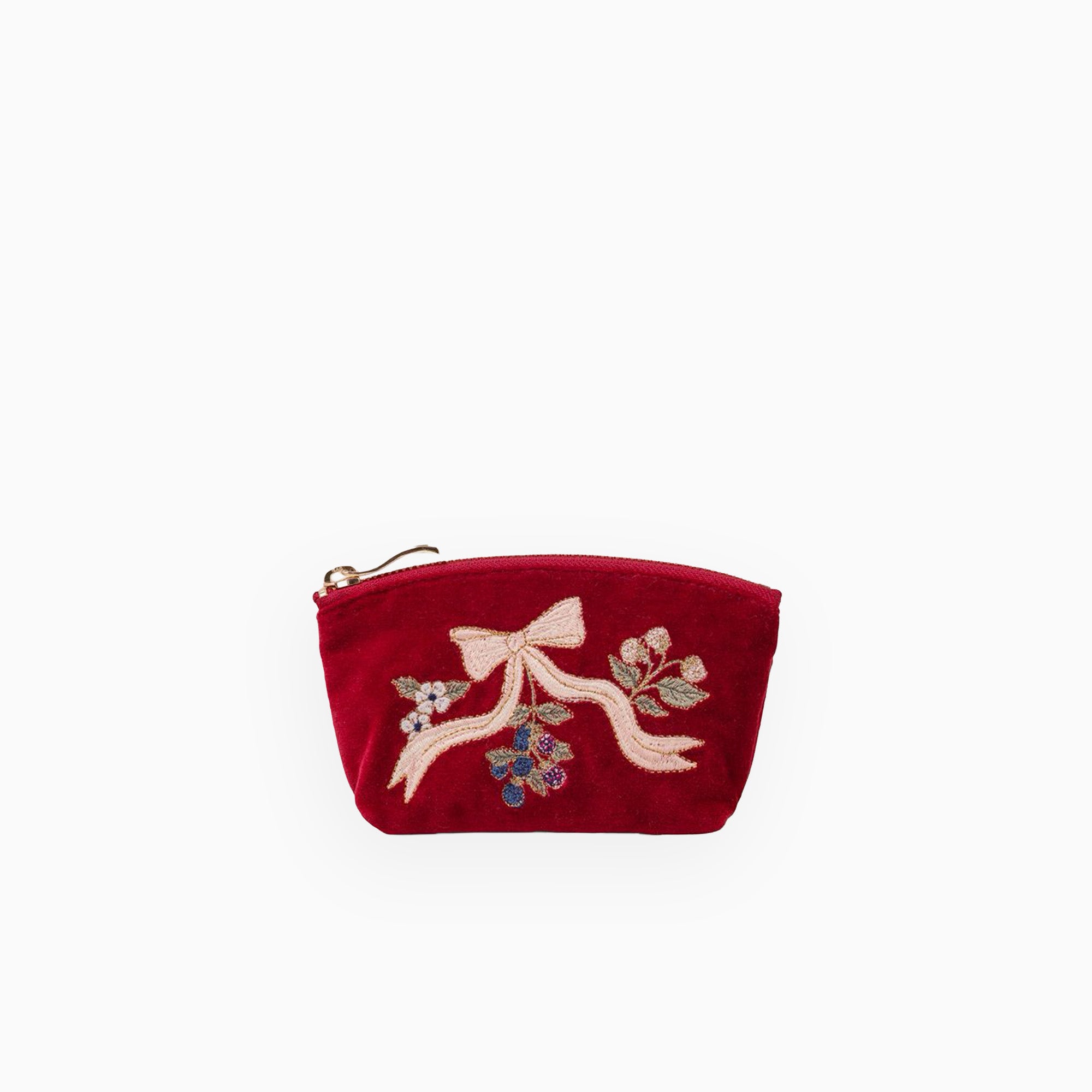 19419 - Berries & Bows Velvet Coin Purse Rouge