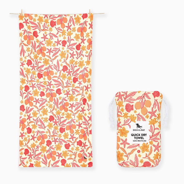 Beach Towel-TOWLB-DES-LG-TANTIDE - Dock & Bay Quick Dry Towel Tangerine Tide-Dock & Bay