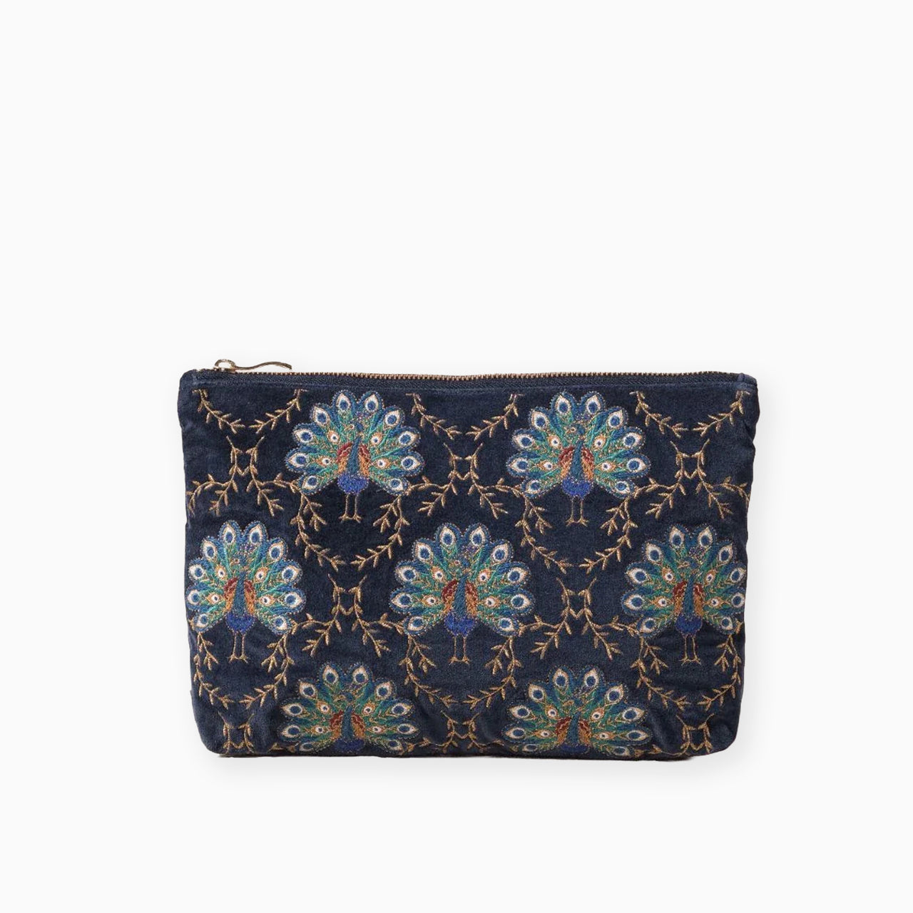 18528 - Botanical Peacock Velvet Everyday Pouch