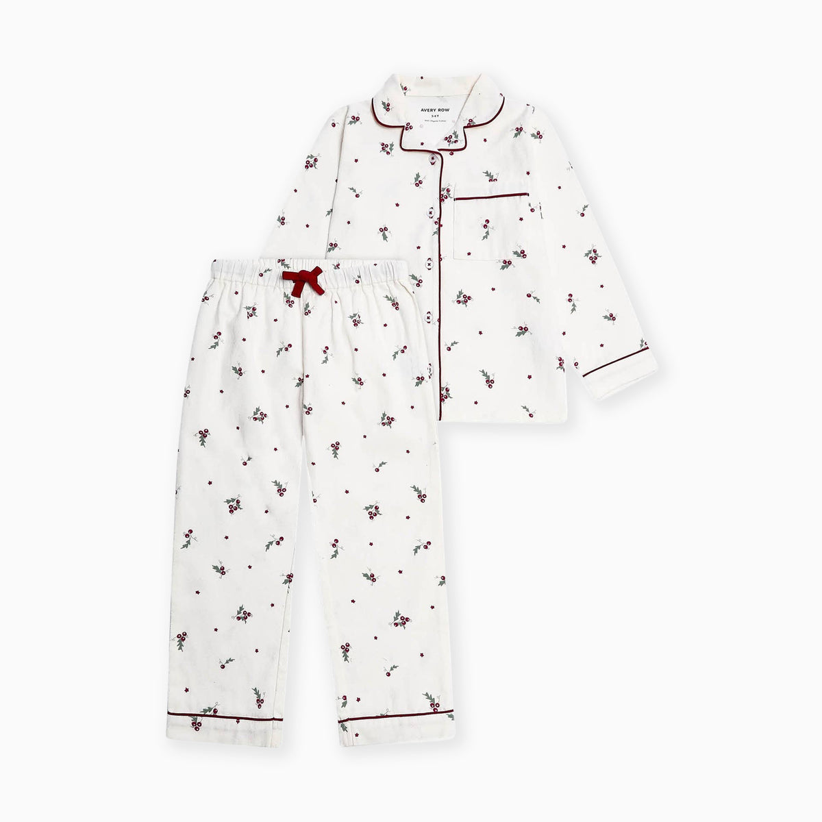 XPJ03HSC - Holly Scatter Children's Flannel Pyjamas 2 To 3Y