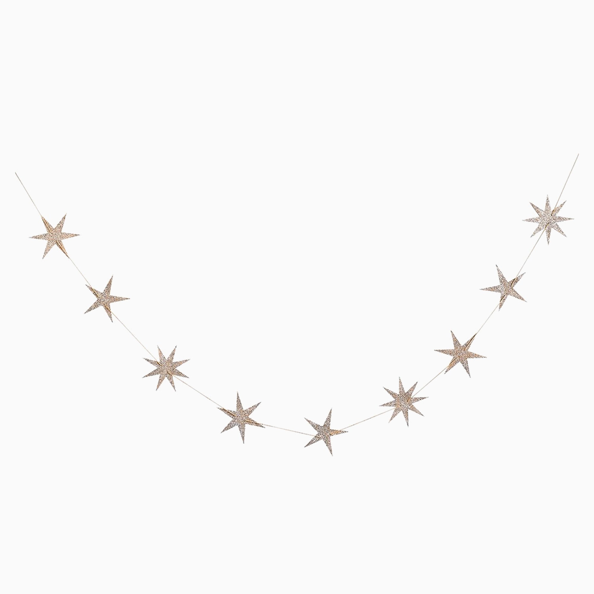 HBCC108 - Glitter Star Wooden Garland