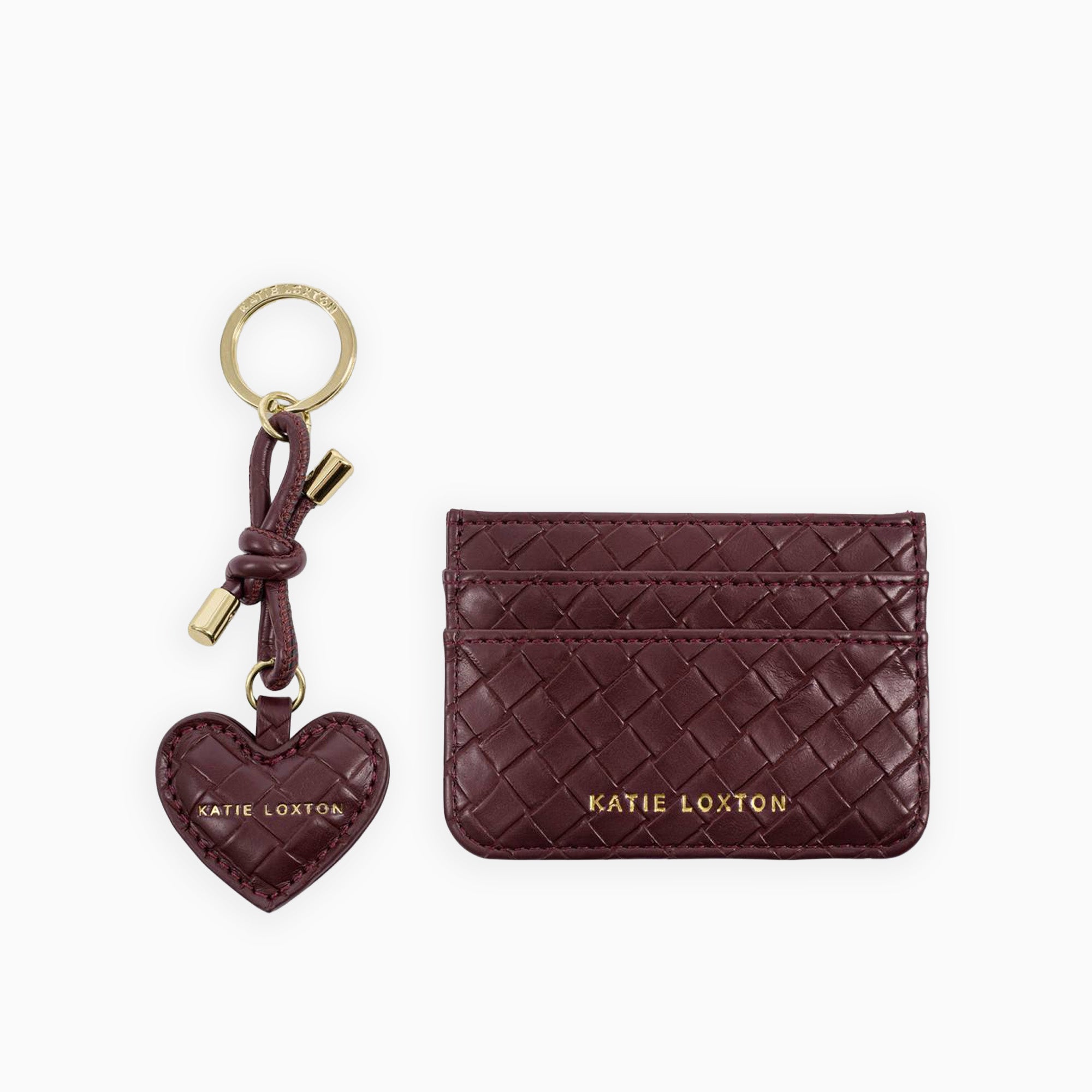 KLB4665 - Woven Cherry Keyring and Card Holder in Gift Box