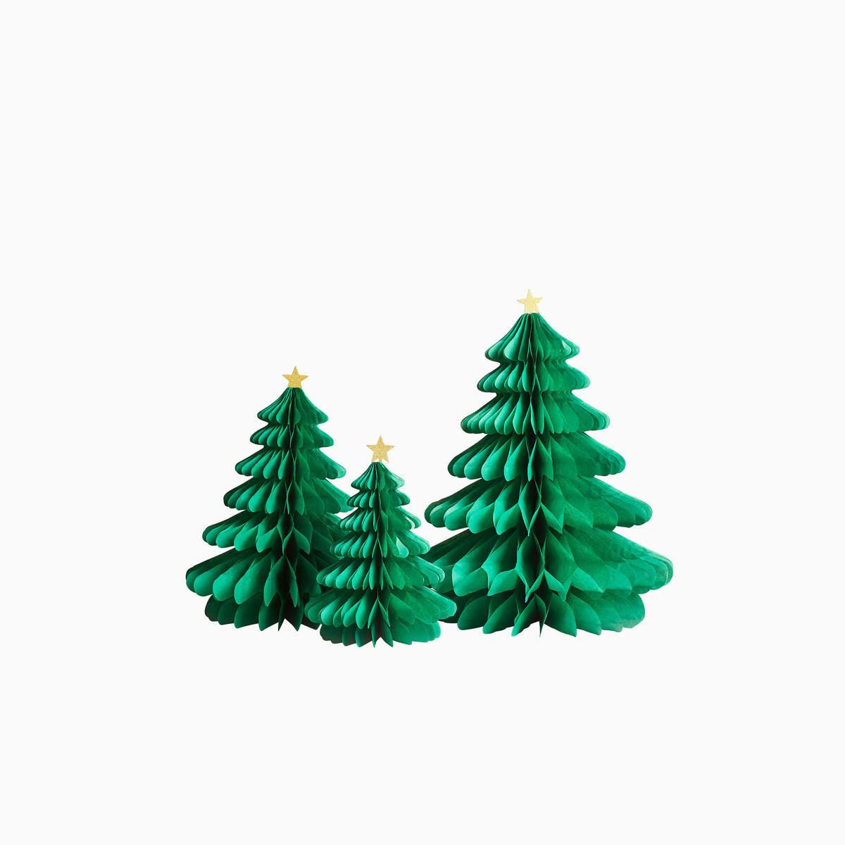 HBHJ105 - Green Honeycomb Christmas Trees Pack of 3
