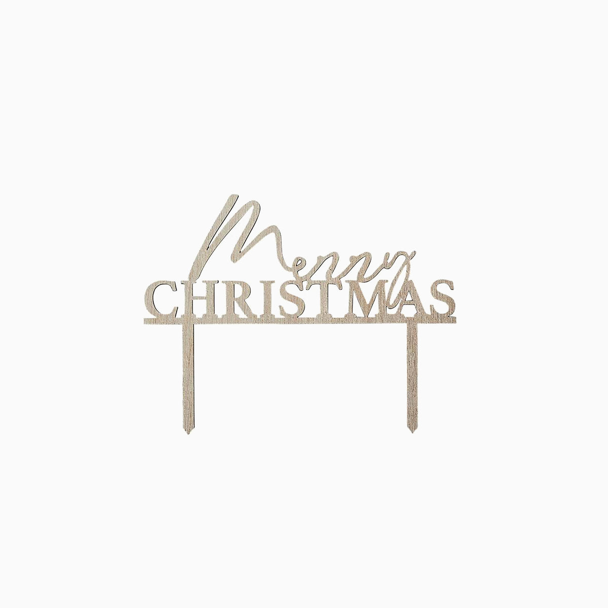 HBFF109 - Merry Christmas Wooden Cake Topper