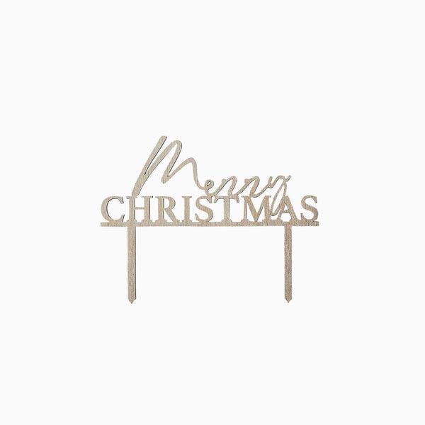 HBFF109 - Merry Christmas Wooden Cake Topper