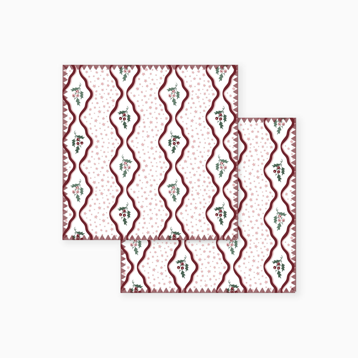XNABRI2 - Berry Ribbons Printed Napkins Set Of 2