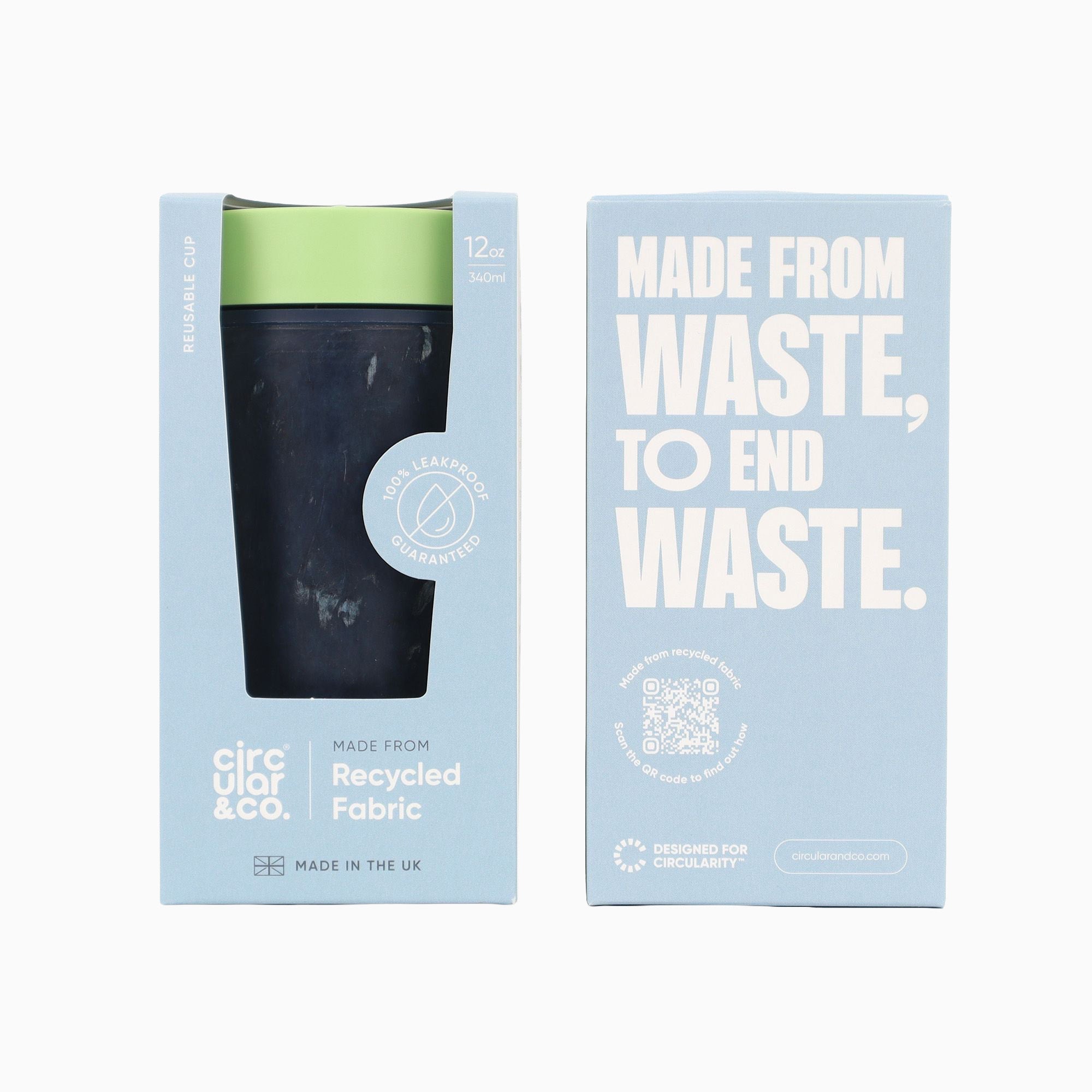 RFC-12OZ-PI-GREEN - Recycled Fabric Cup 12oz Green