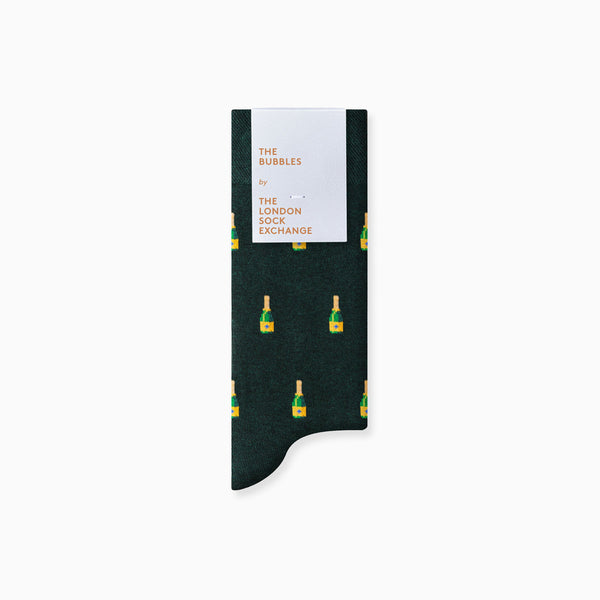 Socks-SING-BUBB-GREE-712 - The Bubbles Green Socks-The London Sock Exchange