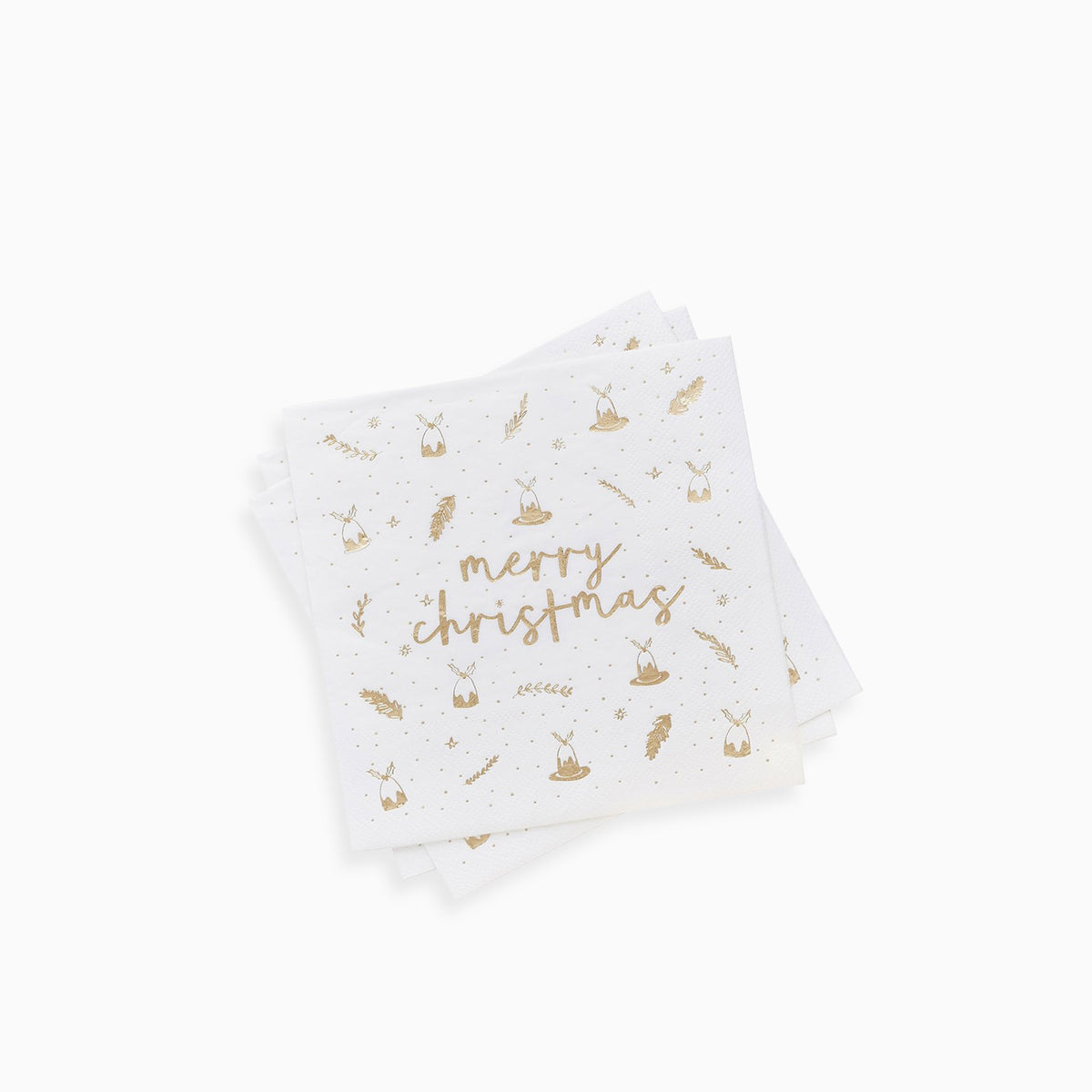 HBCC104 - Gold 'Merry Christmas' Paper Napkins