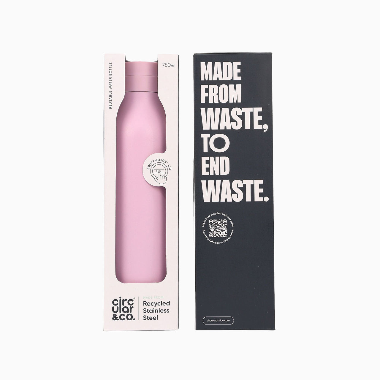 SSB-750ML-C-DU-PINK - Recycled Steel Bottle Pink