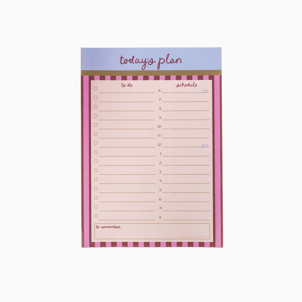 Planner-PAD-DLY-BRY-A5 - Berry Stripe Daily Planner Pad-Good Tuesday