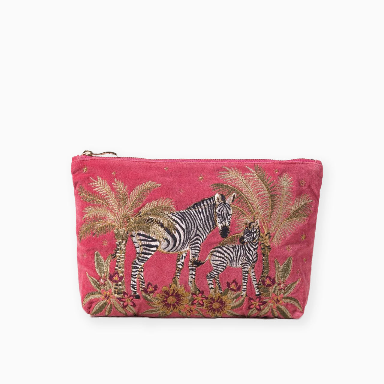 18412 - Botanical Zebra Velvet Everyday Pouch