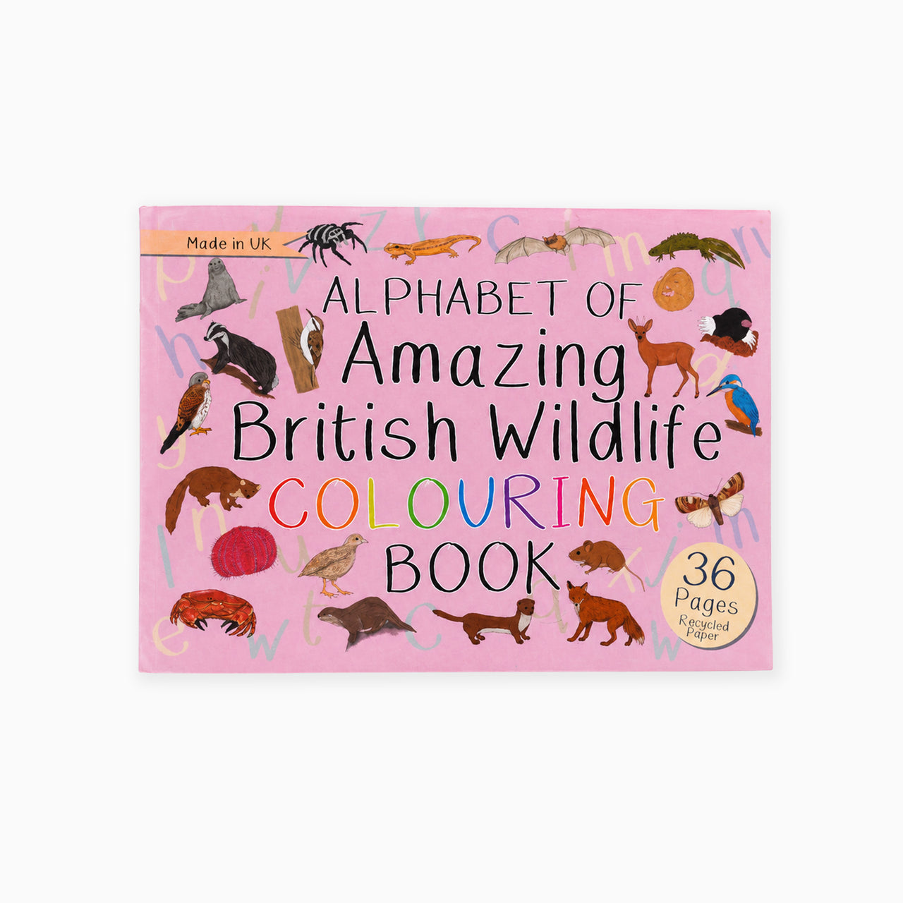 Colouring Book-AABWCB - British Wildlife Alphabet Colouring Book-Button & Squirt