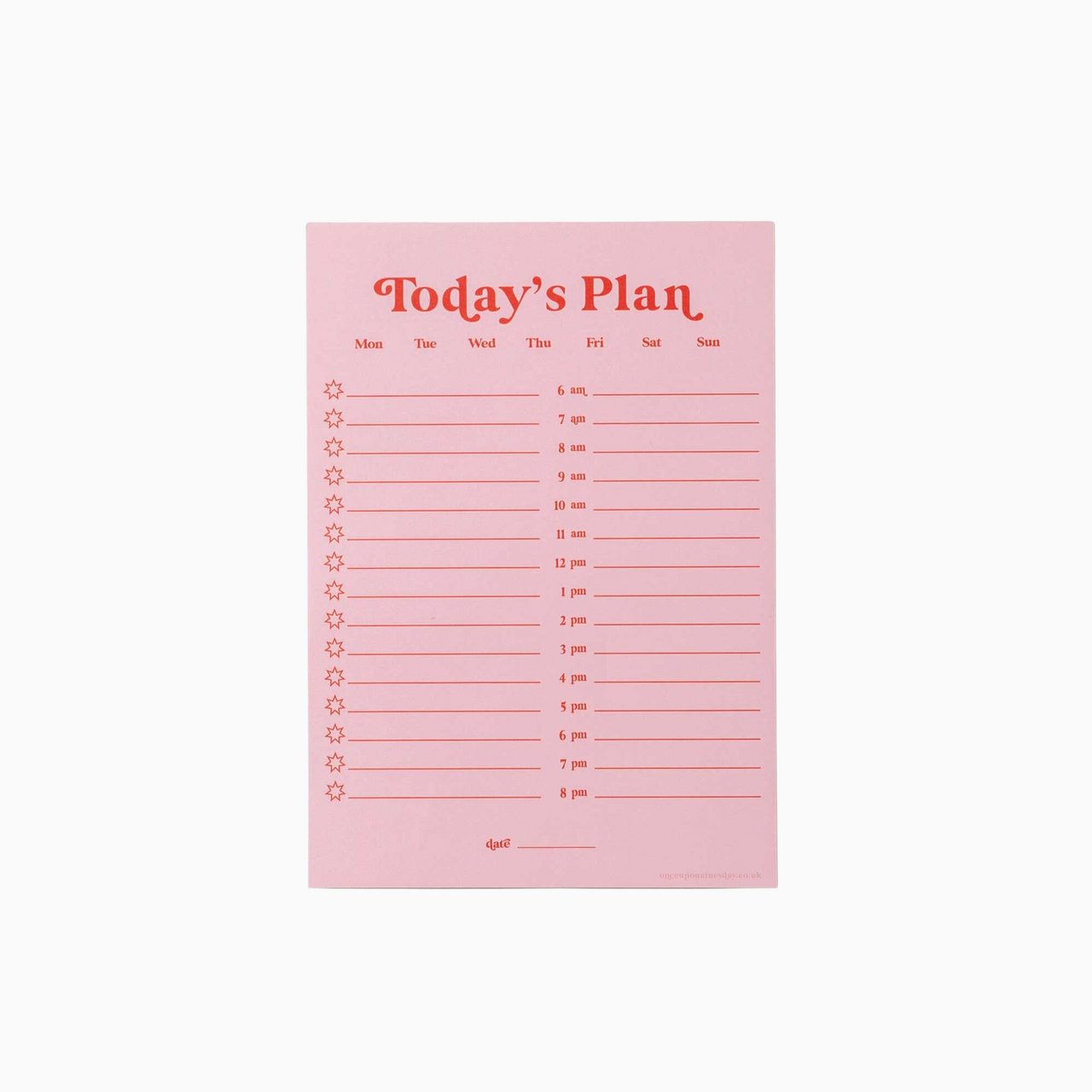 Planner-PAD-DLY-PNR-A5 - Pink & Red Daily Planner Pad-Good Tuesday