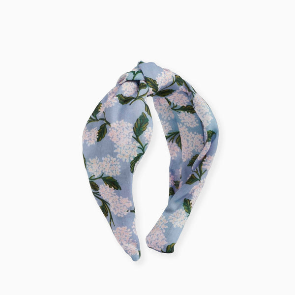 HAH027 - Blue Hydrangea Knotted Headband