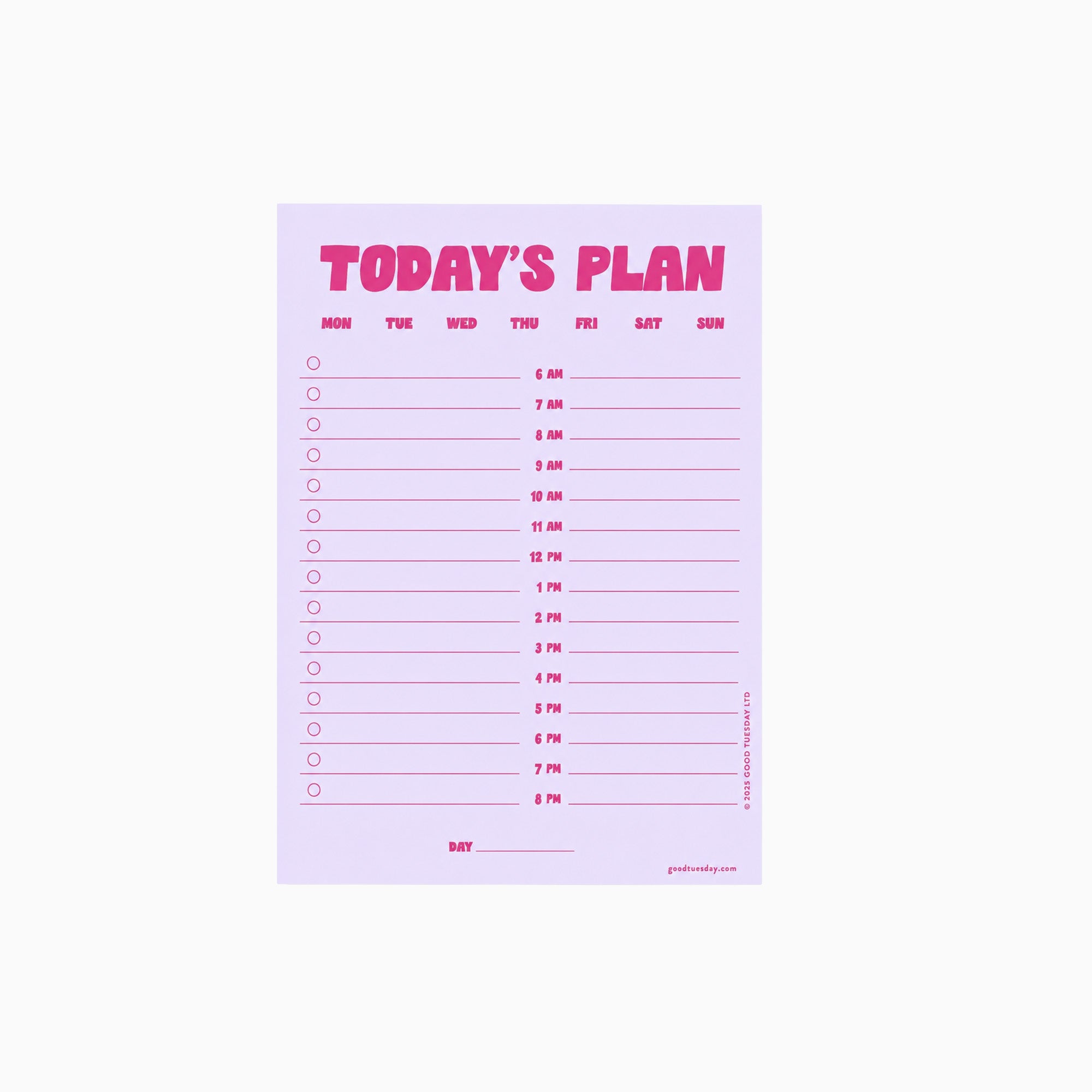 Planner-PAD-DLY-LAP-A5 - Lilac & Plum Daily Planner Pad-Good Tuesday