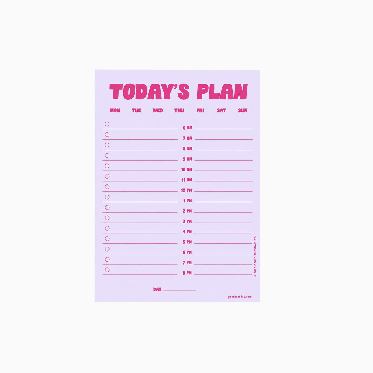 Planner-PAD-DLY-LAP-A5 - Lilac & Plum Daily Planner Pad-Good Tuesday