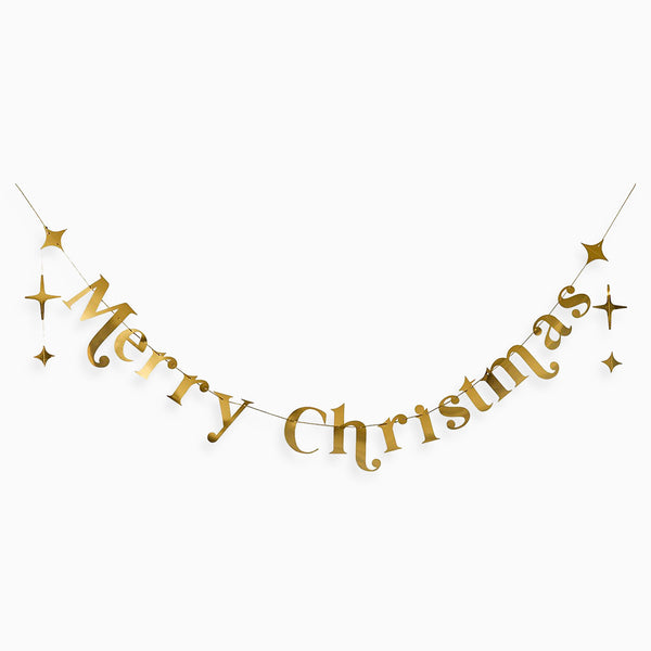 HBRC101 - Gold 'Merry Christmas' Card Banner