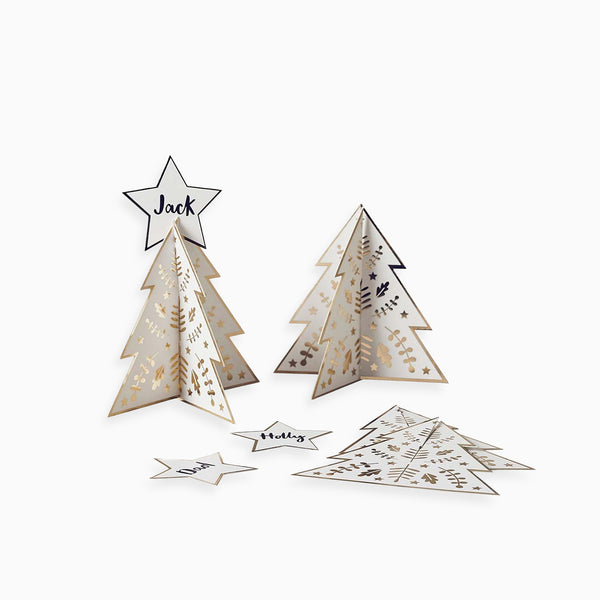 HBFF107 - Gold Christmas Tree Table Place Cards