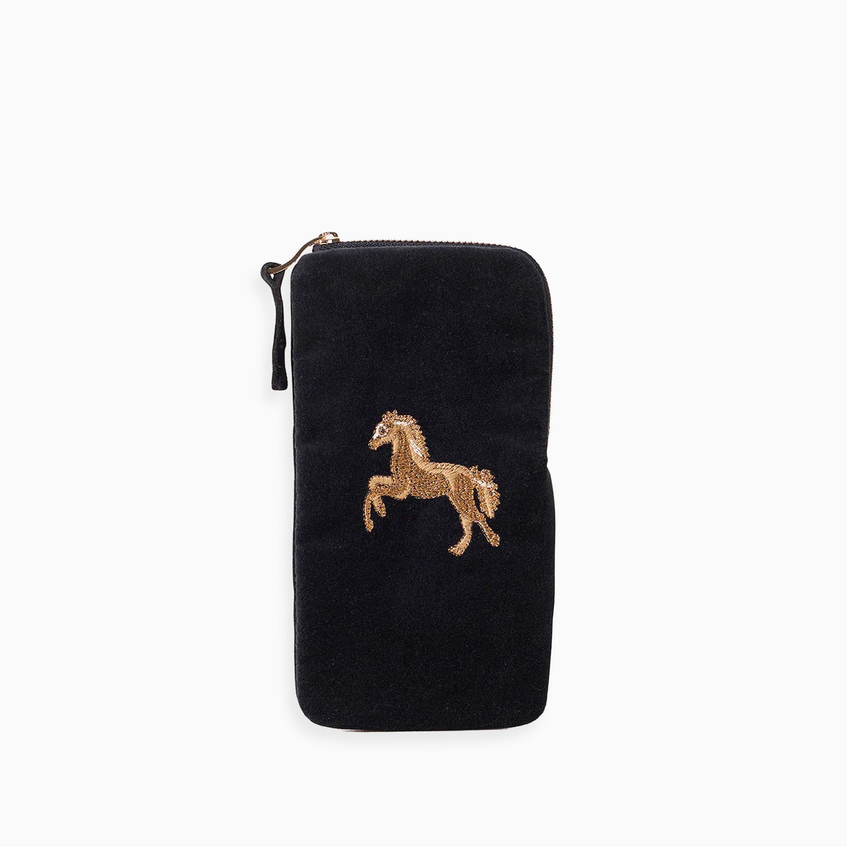 11567 - Wild Horses Velvet Glasses Case Charcoal