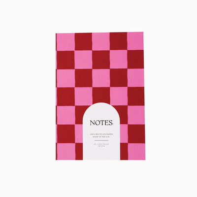 Burgundy Check A5 Notebook - Whistlefish