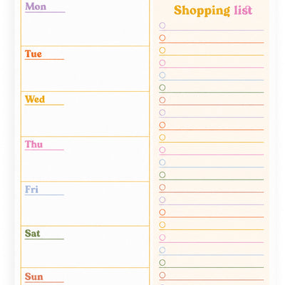 Colourful Meal Planner - Whistlefish