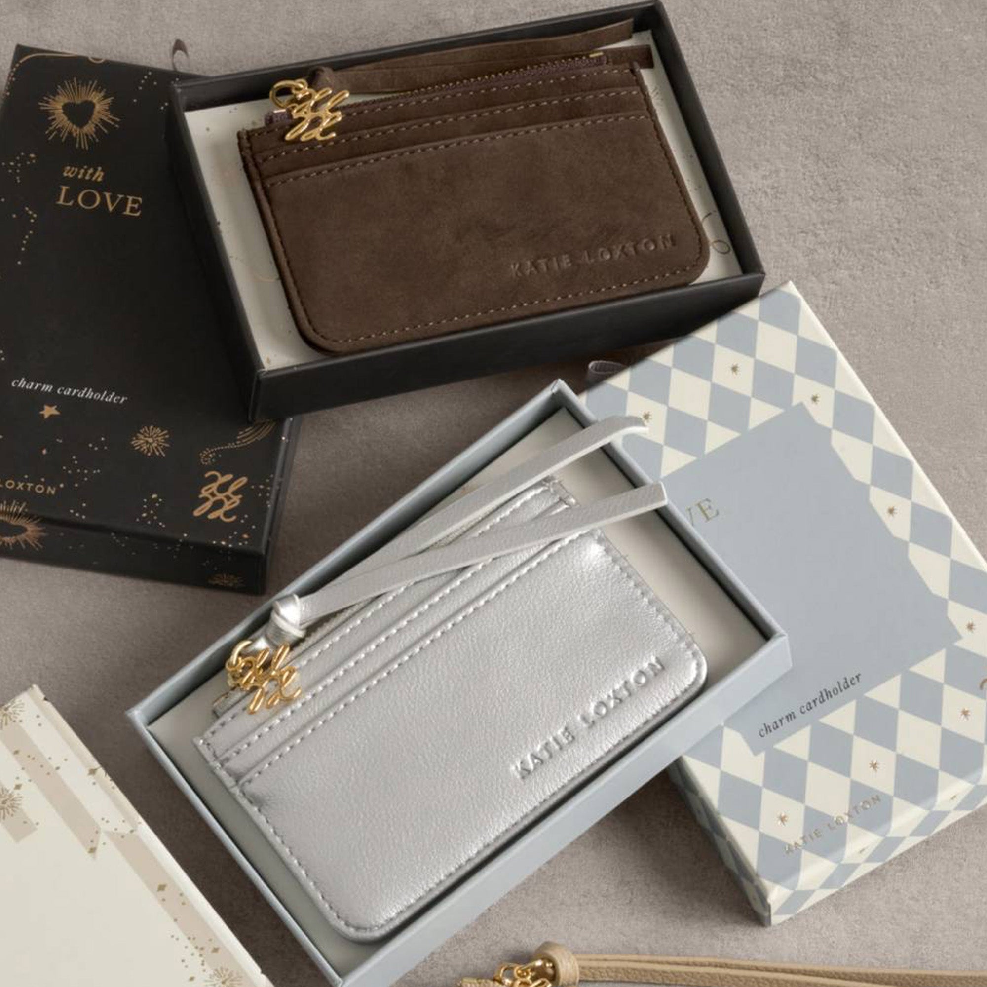 KLB4659 - Chocolate Suedette Coin and Card Holder in Gift Box