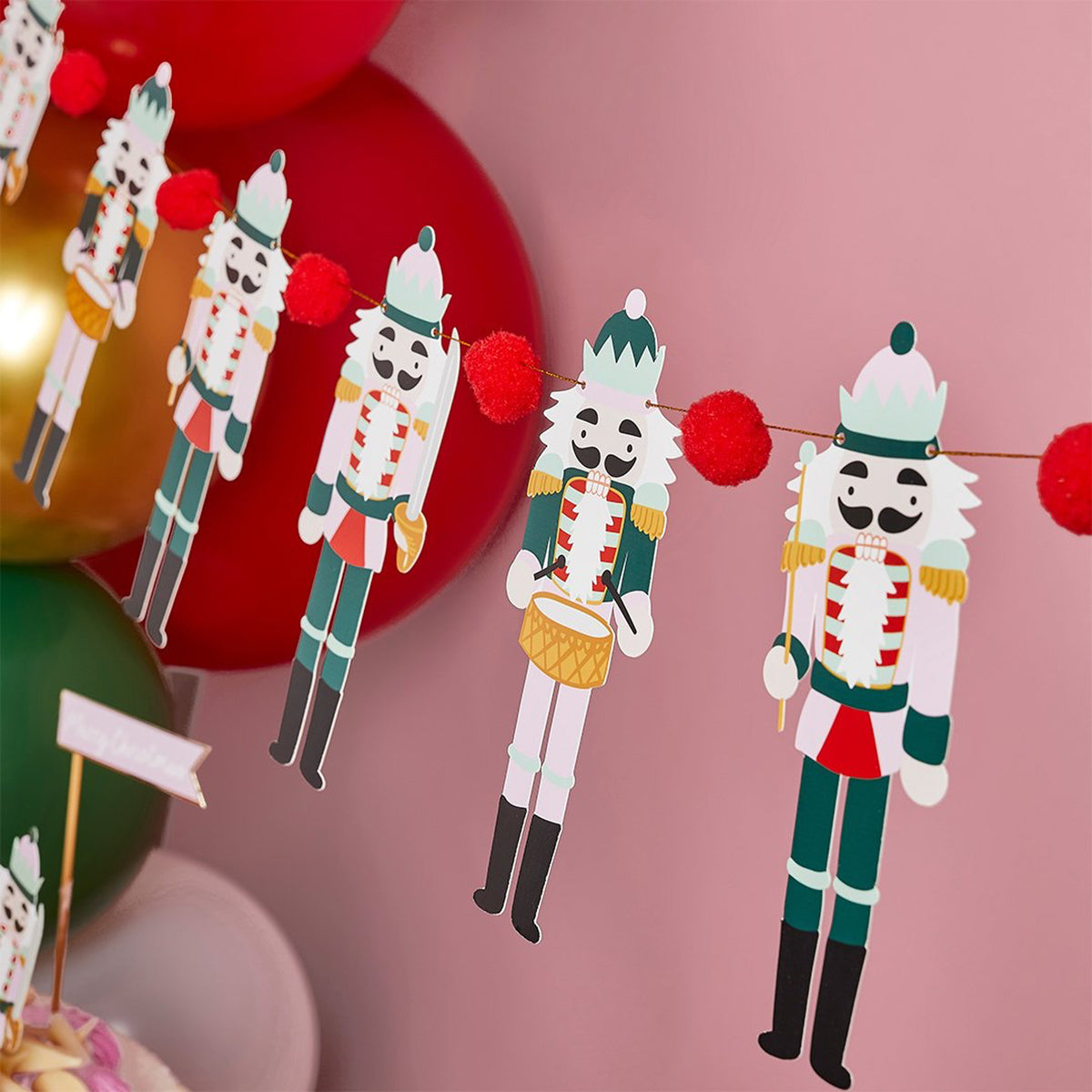 HBHJ101 - Nutcracker Pom Pom Card Garland
