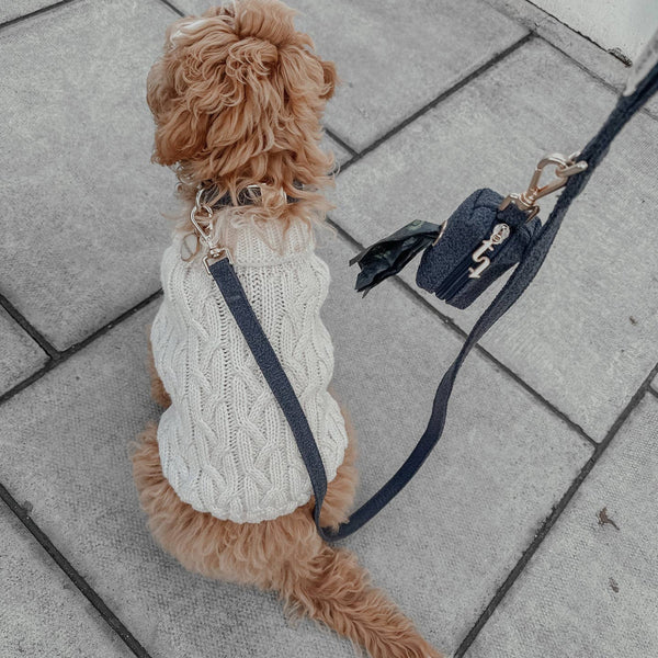 Bouclé Poop Bag Holder Midnight - Whistlefish