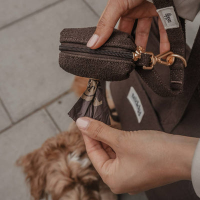 BOU-POOP-CHOC - Bouclé Poop Bag Holder Chocolate