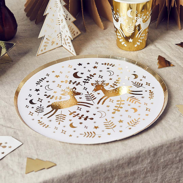 Reindeer Paper Plates Pack of 8 - Whistlefish