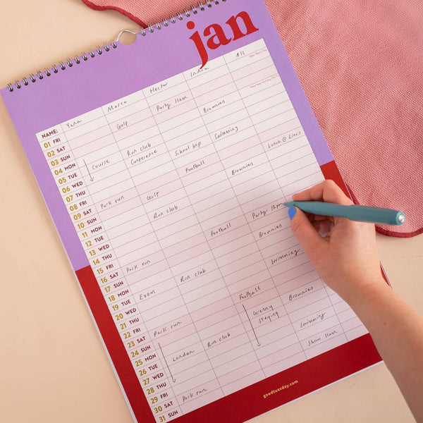 2027 Bold Block A3 Family Calendar - Whistlefish
