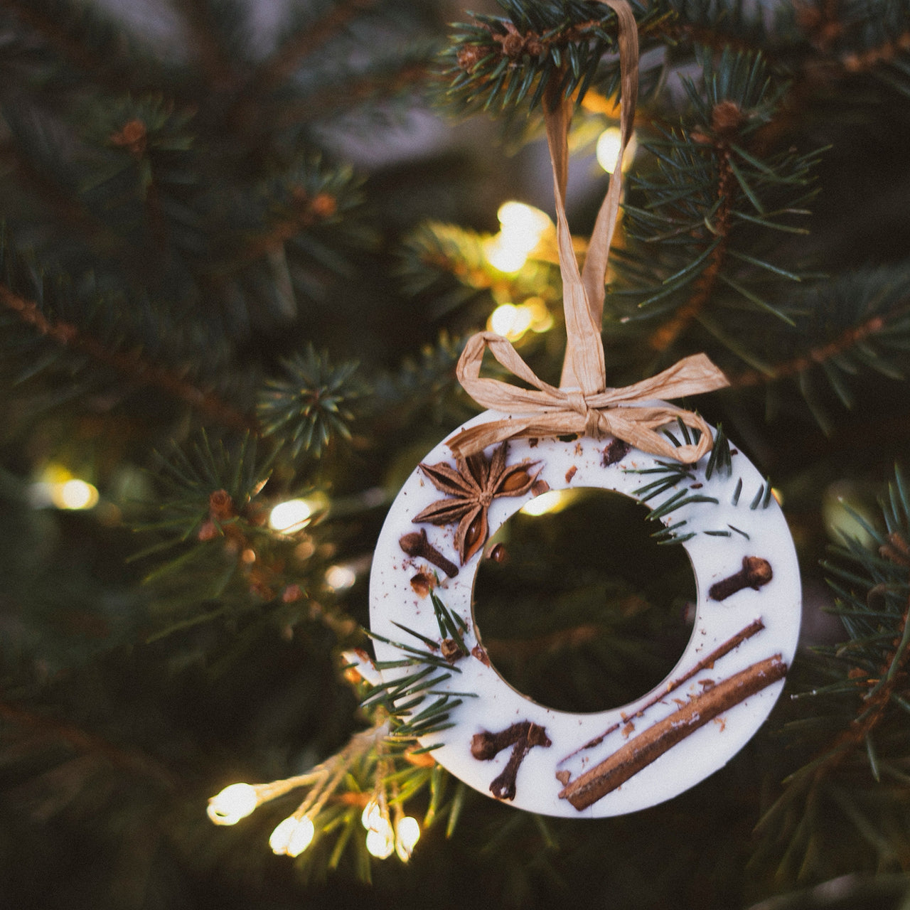BOB10 - Cranberry Orange and Cinnamon Wreath Scented Christmas Tree Decoration