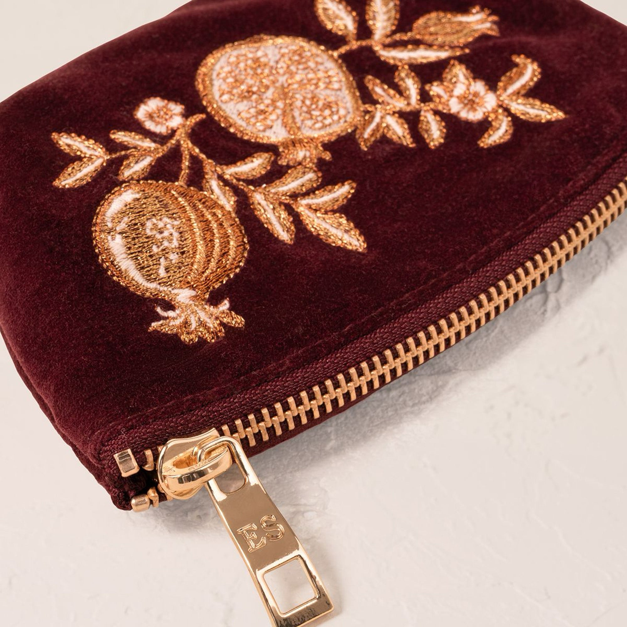 19549 - Golden Pomegranate Velvet Coin Purse