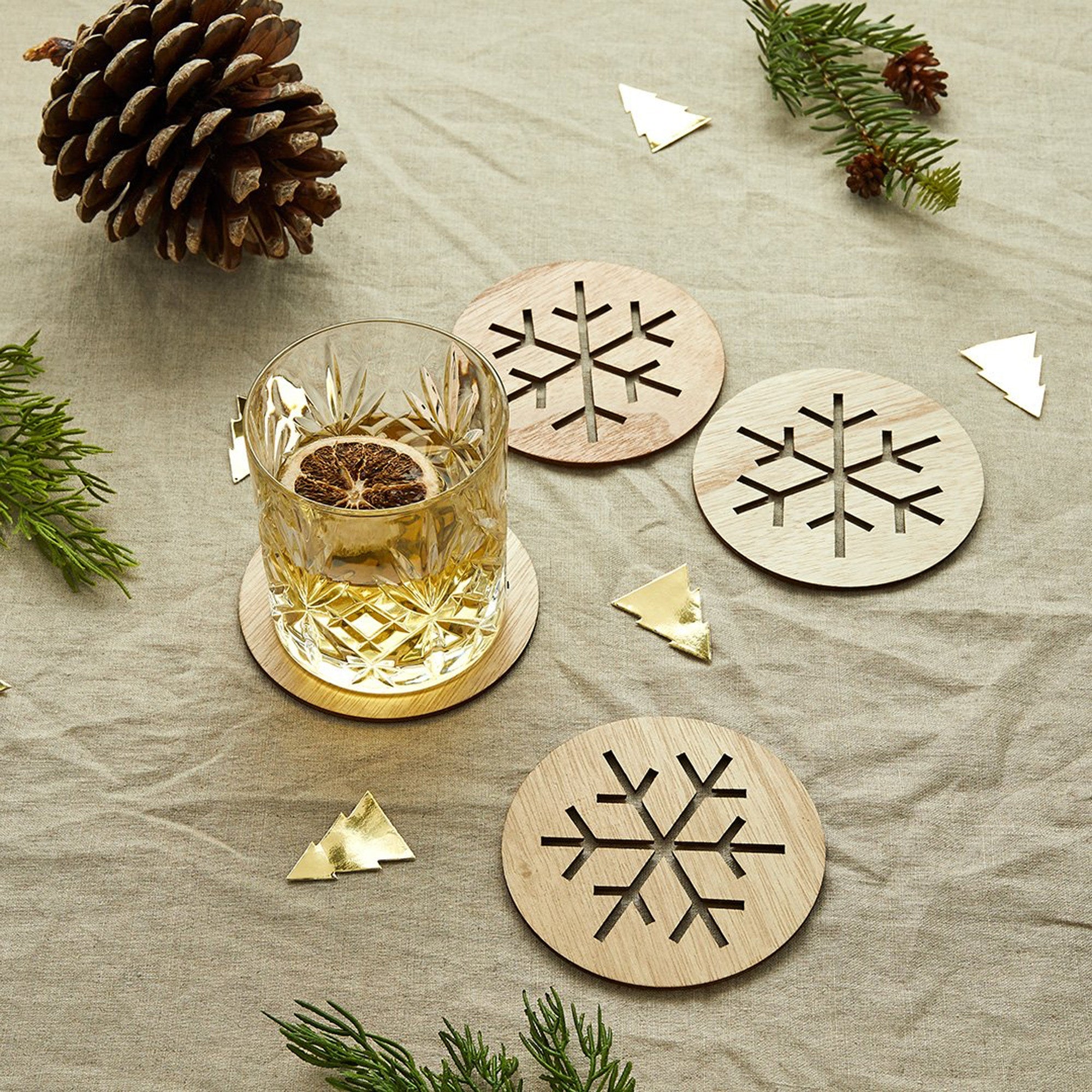 HBFF125 - Snowflake Wooden Coasters