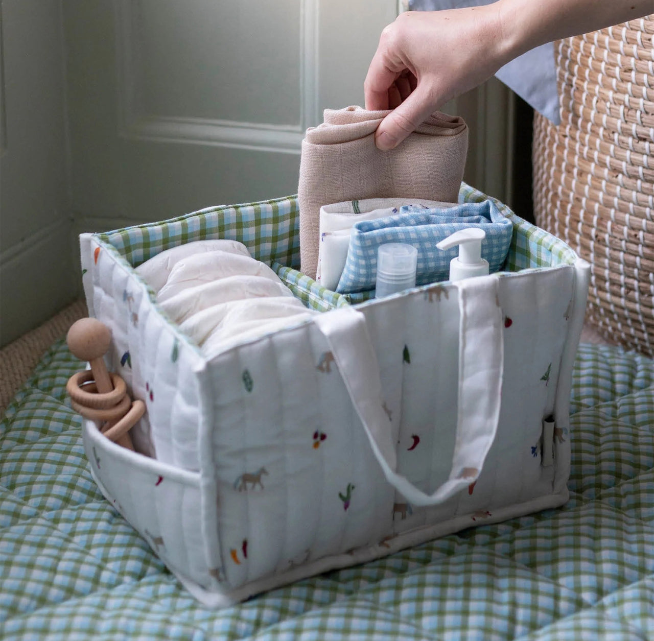 Baby Organiser Bag-NCALFA - Little Farm Nappy Caddy-Avery Row