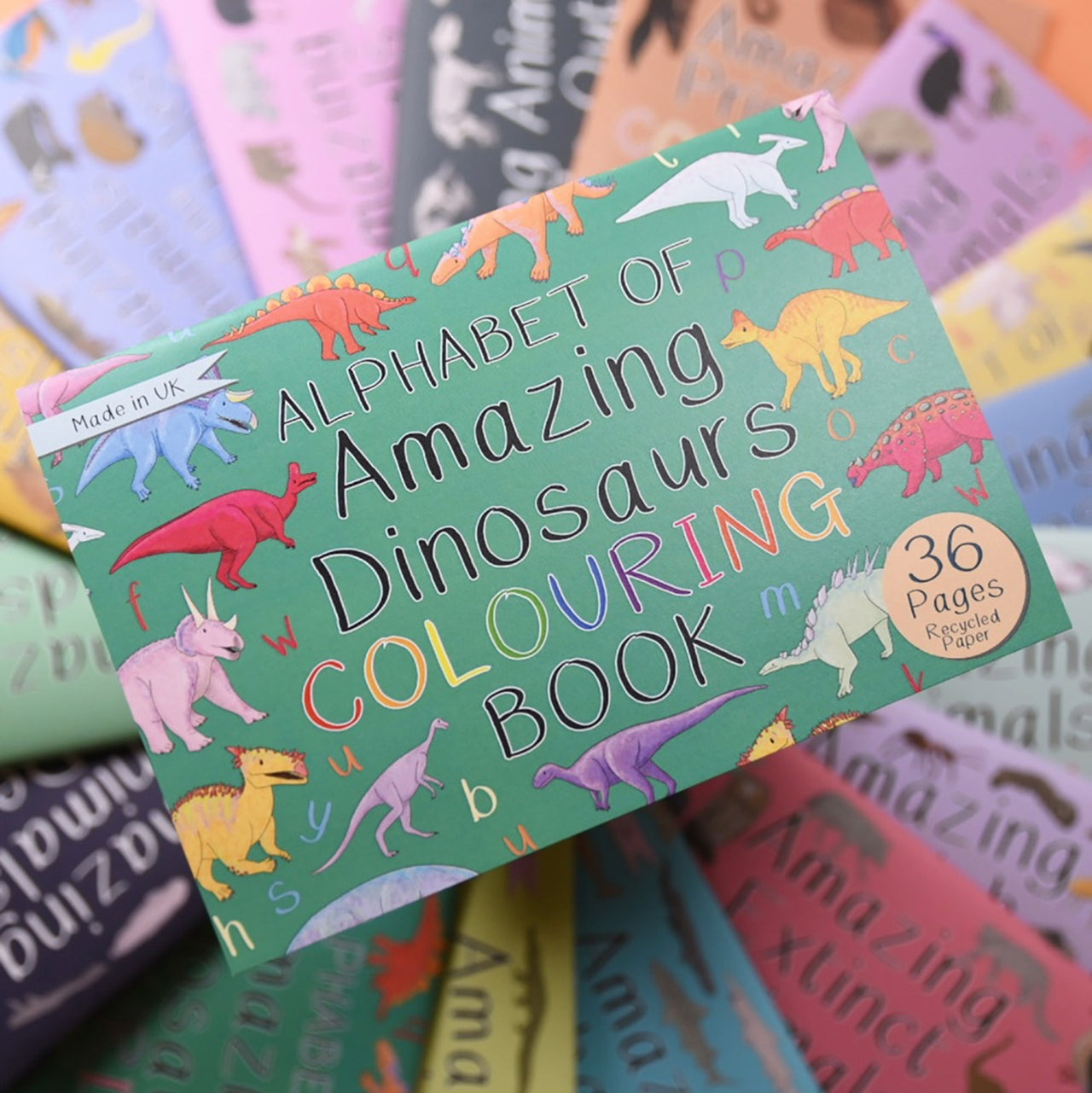 Colouring Book-ALADCB - Amazing Dinosaurs Alphabet Colouring Book-Button & Squirt