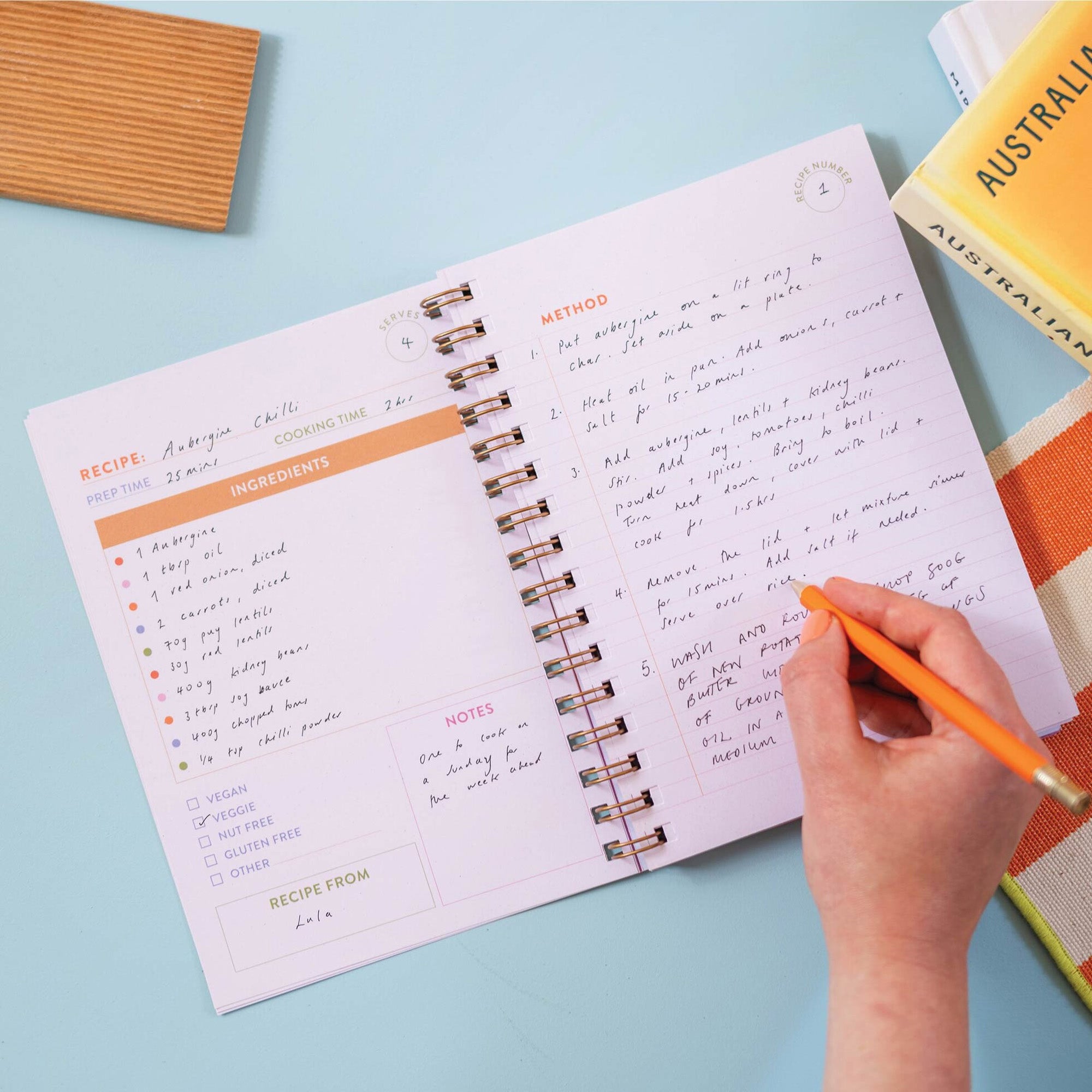 Journal-JRN-RCPE-CST-A5 - Cabana Stripe Recipe Journal-Good Tuesday