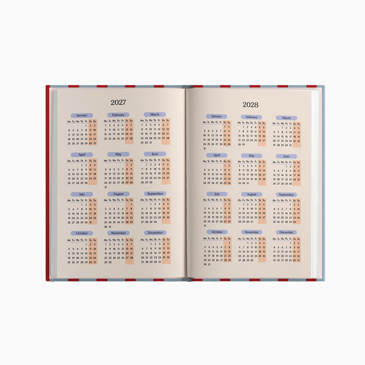 Diary-DIARY-A5-RNB - 2027 Red & Blue Stripe A5 Diary-Good Tuesday