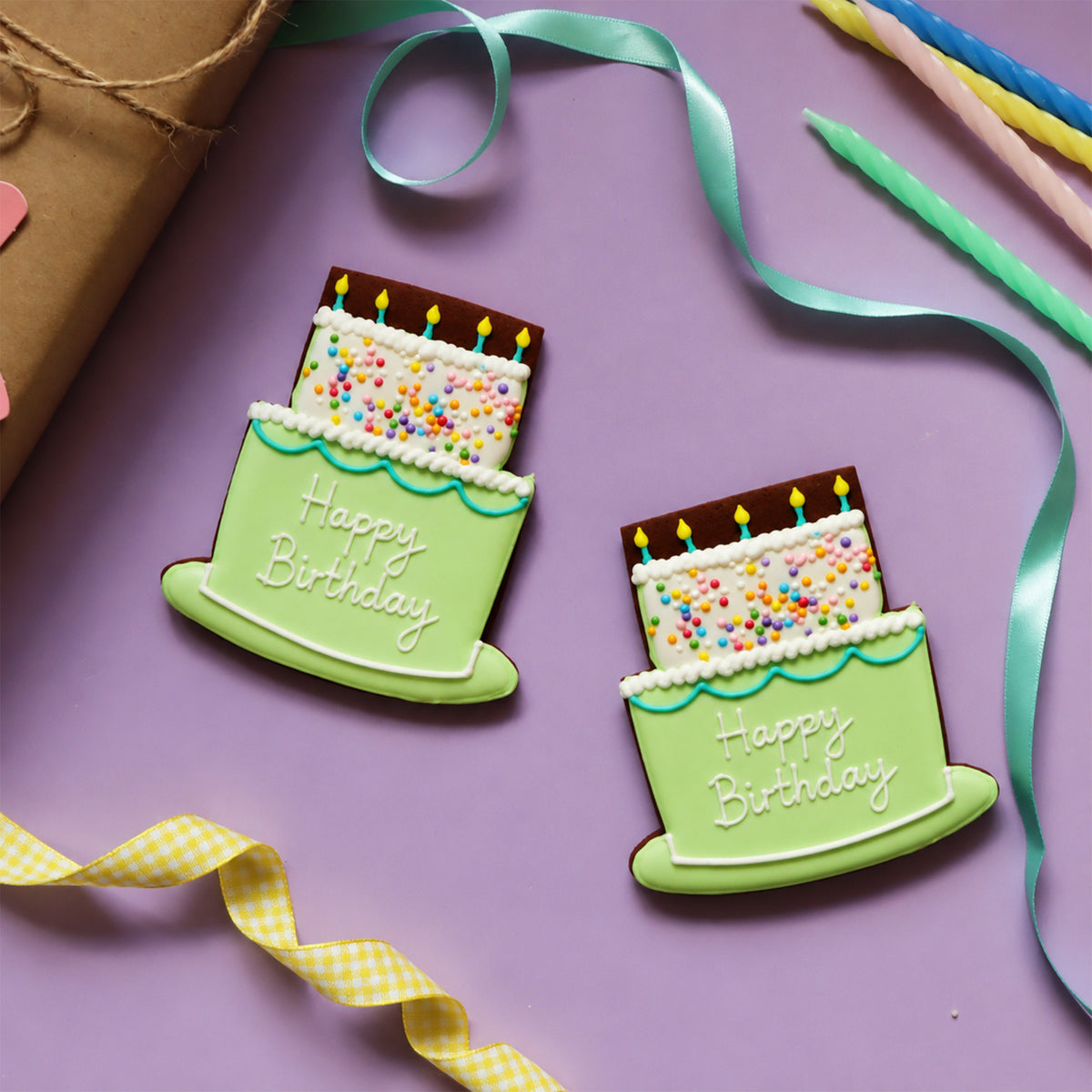 CASQCLWSBDAYGREEN - Happy Birthday Green Letterbox Biscuit