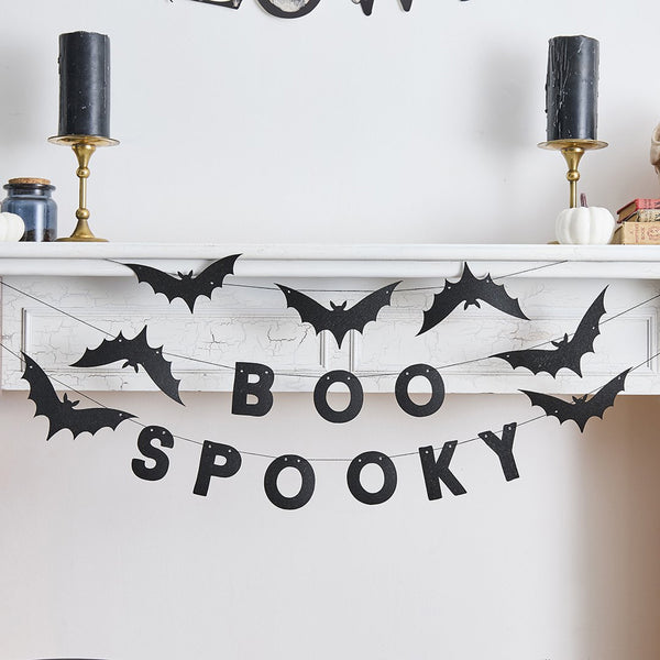 Spooky Boo Bat Felt Garland x3 - Whistlefish
